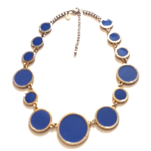 💥CLEARANCE💥CHARMING CHARLIE BLUE CIRCLES CRYSTALS & RHINESTONE 17-20" NECKLACE - Picture 1 of 7